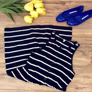 J. Crew Button Front Nautical Striped Dress Sz XS